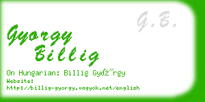 gyorgy billig business card